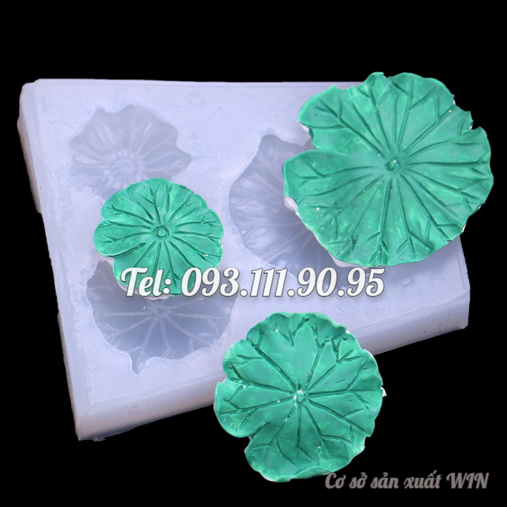 Khuôn silicon làm rau câu 3 lá sen lớn nhỏ - Mã số 1228