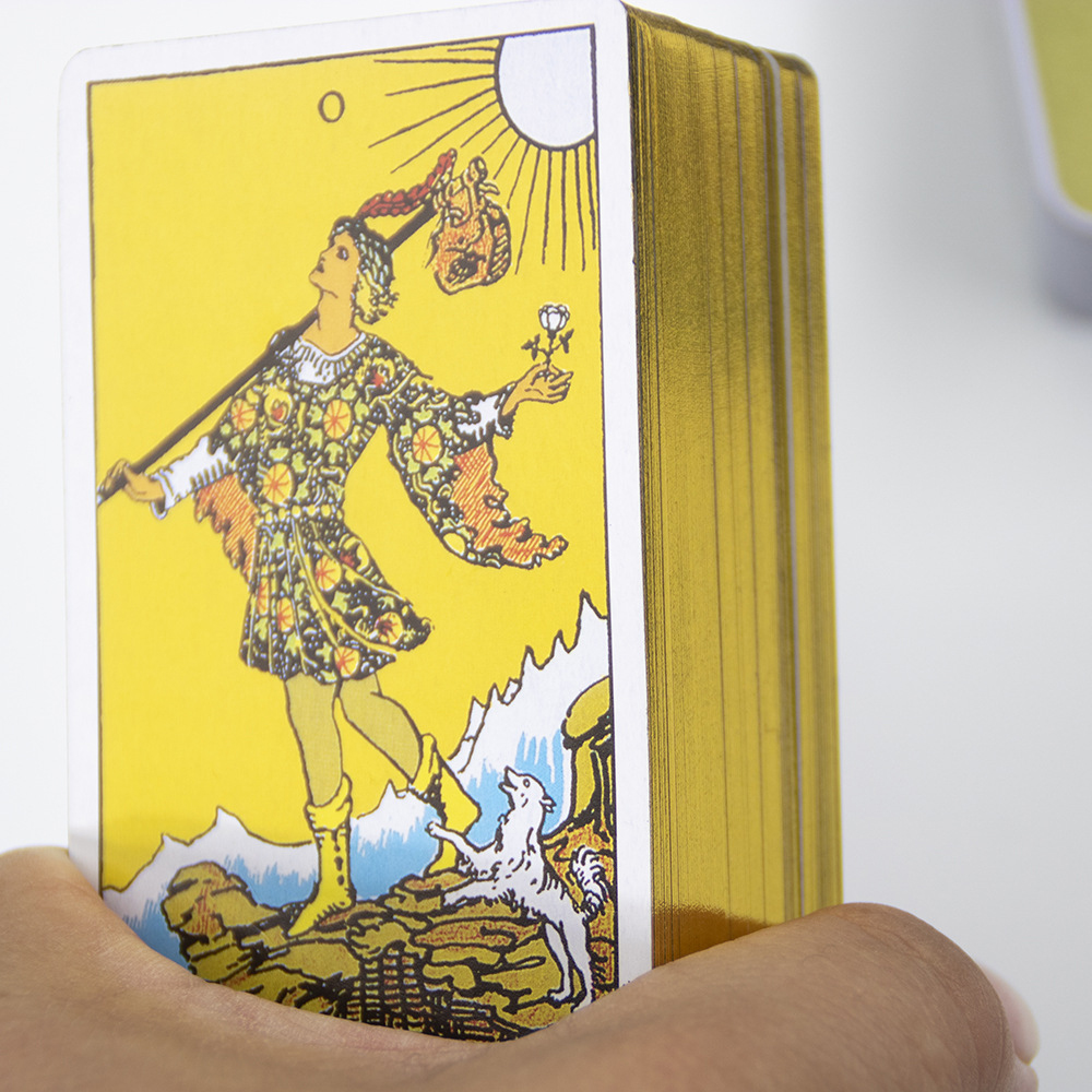 Bộ Bài Rider Waite Tarot Hộp Thiếc Mạ Cạnh Vàng 78 Lá Tặng Link Tiếng Việt