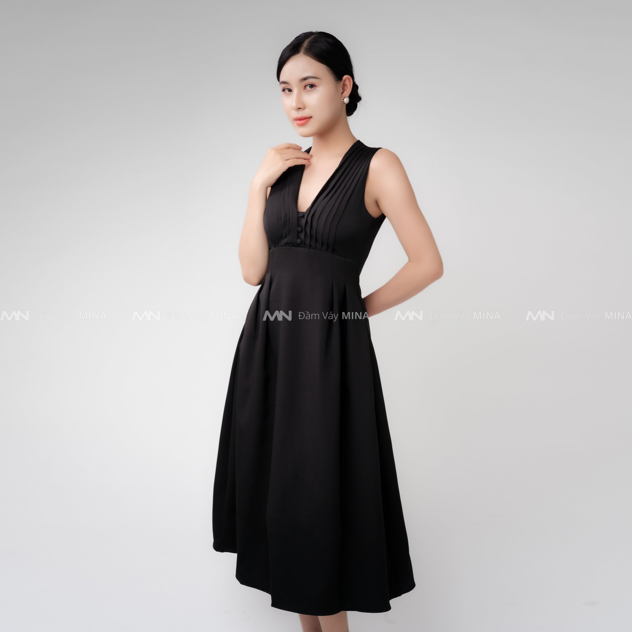Đầm trắng dự tiệc thiết kế cao cấp dáng xoè màu trắng chất liệu Cotton phù hợp dạo phố, dạ hội MN182