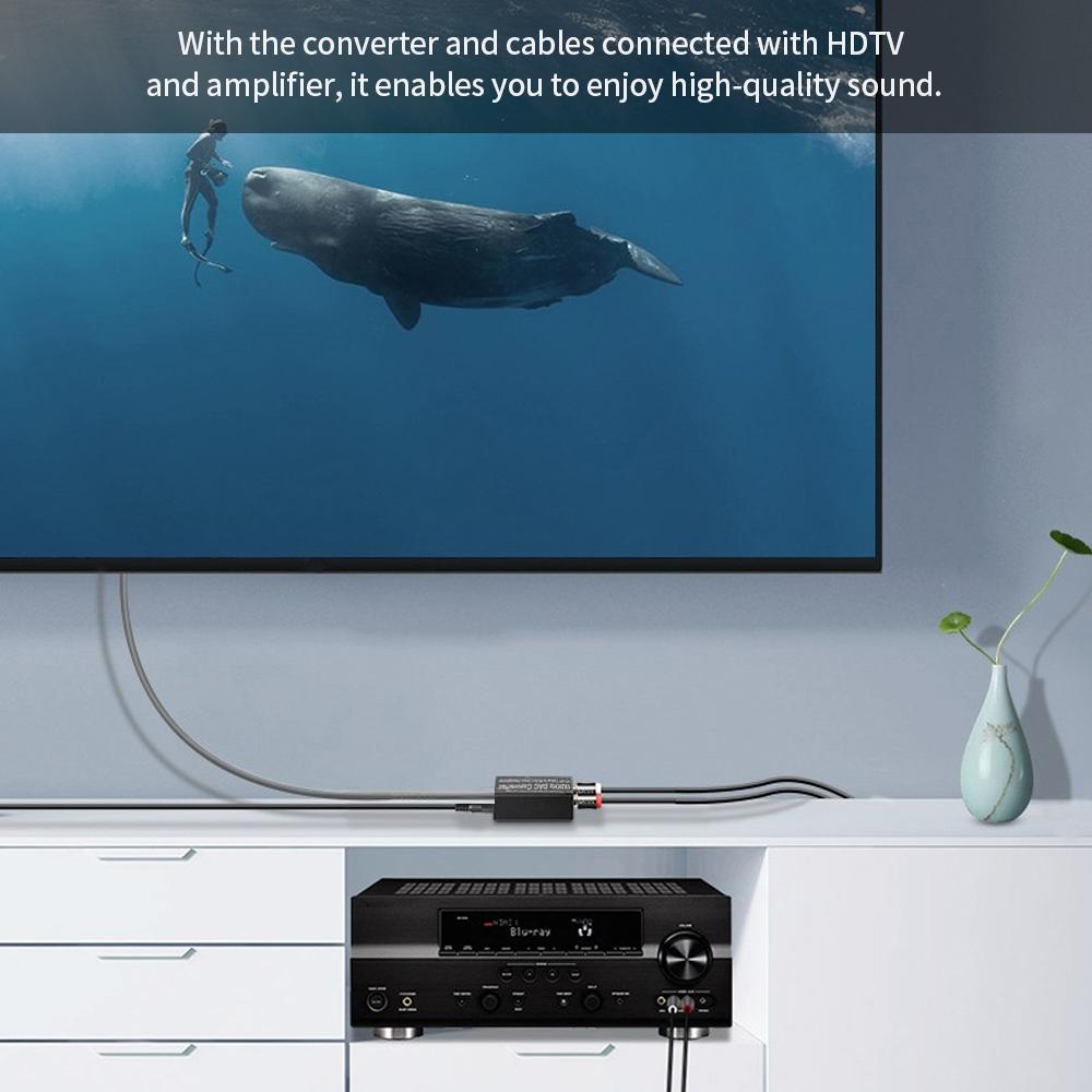 Bộ chuyển đổi Digital sang Analog, DAC 192KHz Digital Optical & Coaxial sang Analog L / R & giắc cắm 3,5mm cho HDTV Game