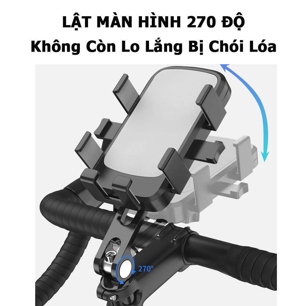 Giá Đỡ Điện Thoại Cho Xe Đạp; Kẹp Điện Thoại Gắn Cổ Phốt; Giá Đở Chống Rung Xe Thể Thao, Địa Hình - hàng nhập khẩu