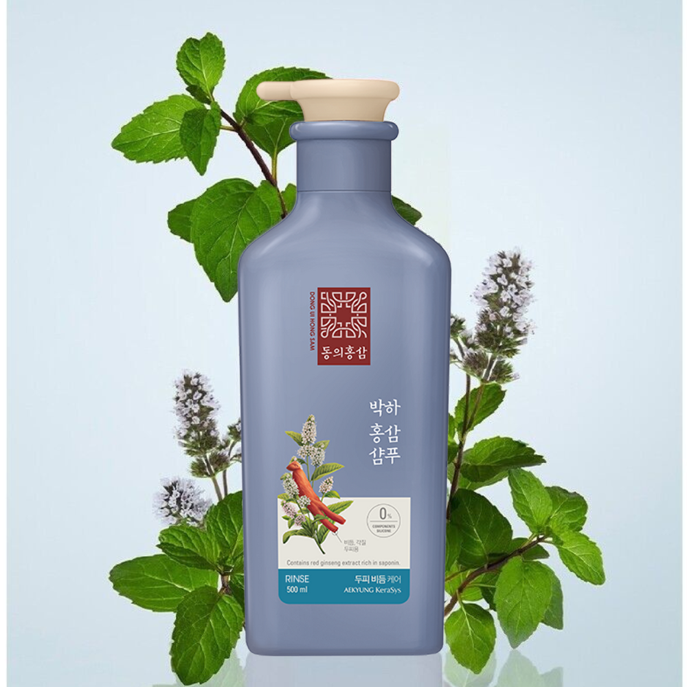 Dầu Xả Ngăn Ngừa Rụng Tóc, Giảm Gàu Ngứa Kerasys Dong Ui Hồng Sâm Bạc Hà 500ml