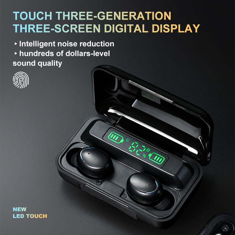 Tai Nghe Không Dây Bluetooth Có Micro Loại Bỏ Tiếng Ồn Tai Nghe Nhét Tai 9D HIFI Stereo Thể Thao Tai Nghe Game Thủ Mini Tai Nghe Nhét Tai