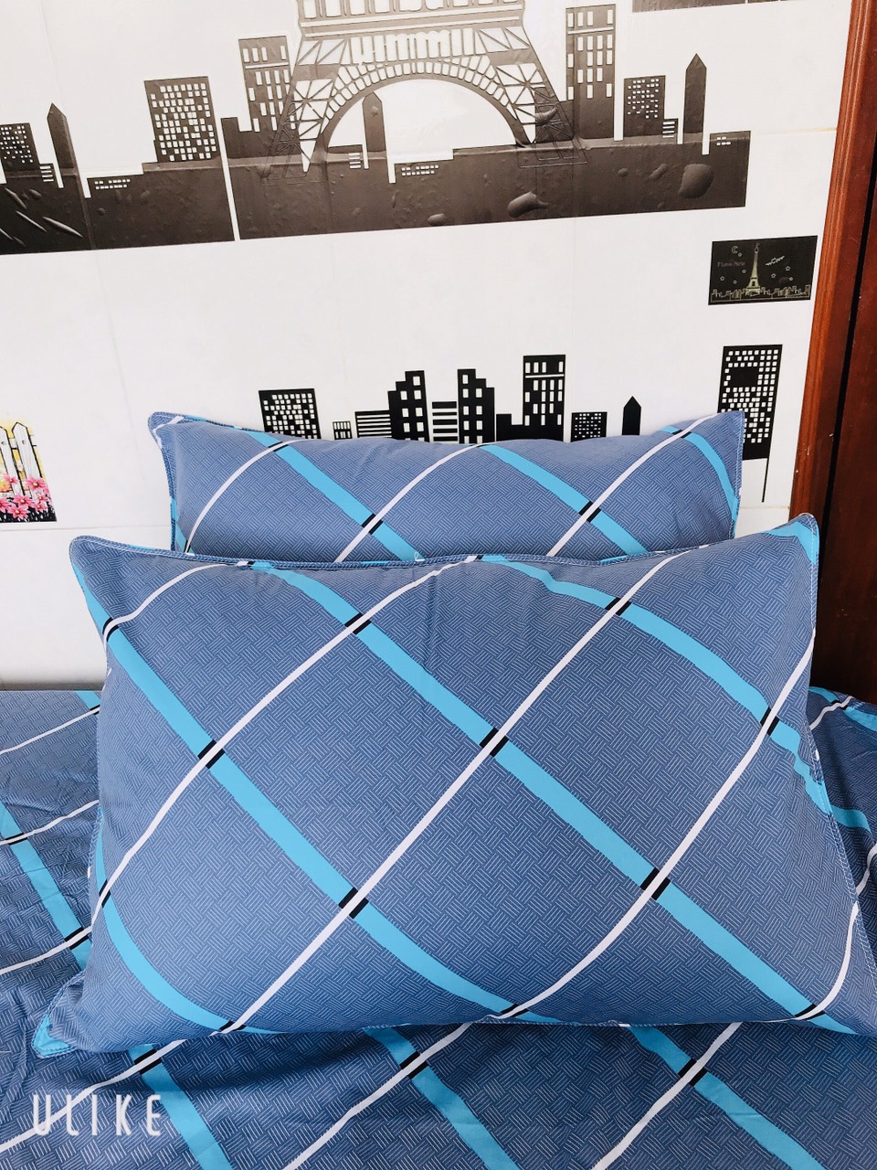 Áo Gối Nằm 50 x 70cm Cotton May Từ Vải Cotton Thắng Lợi Mẫu Kẻ Sọc