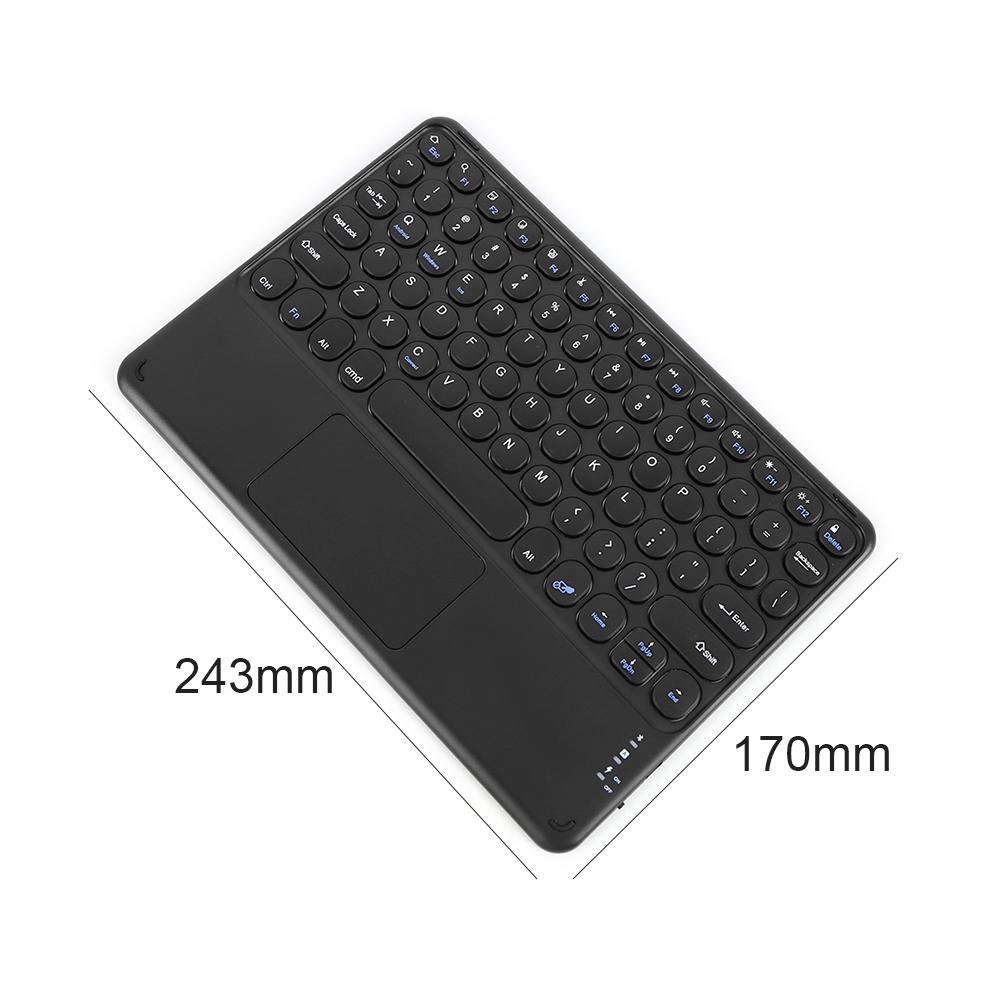 Mini Di Động Không Dây Bàn Phím Máy Tính Bảng Có Bàn Di Chuột Tròn Keycap Slim Bàn Phím Không Dây Cho iPad Cực Bàn Phím