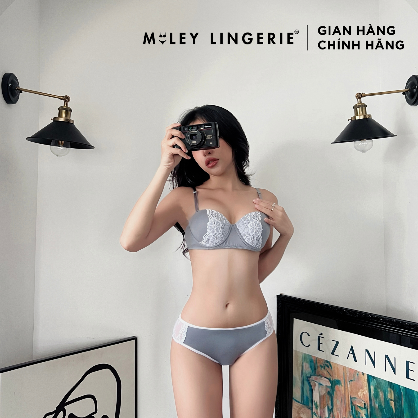 Bộ Áo Cúp Ngang và Quần Lót Nữ Thun Lạnh Miley Lingerie BRM11202_FMM1105