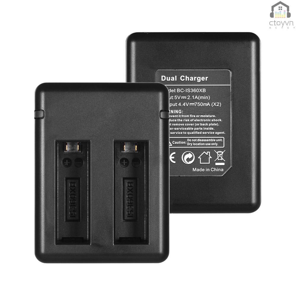 Bộ sạc pin máy ảnh hai pin với 2 pin USB cho Insta360 one X