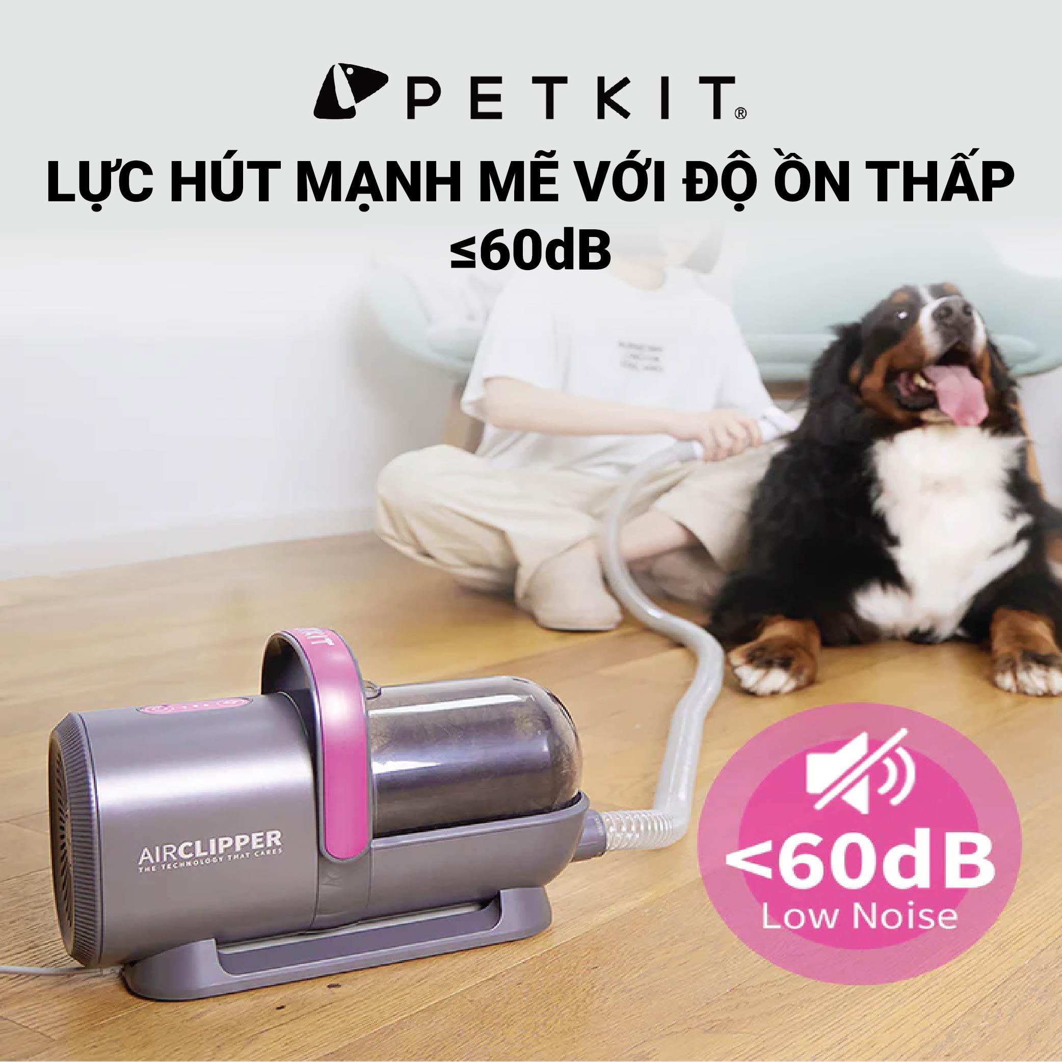 Máy Cắt, Tỉa, Hút Lông Chó Mèo Petkit 5 Công Dụng