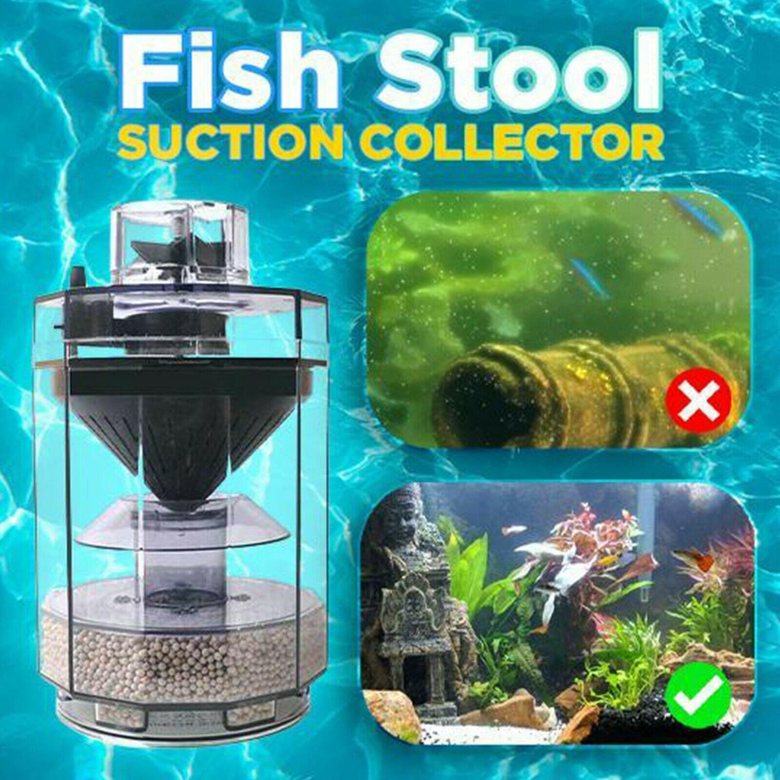 Fish Tank Filter, Fish Stool Suction Collector Fish Tank Automatic Fish Fecal Filter Increase Oxygen & Cleaning Aquarium
