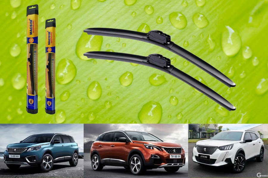 Combo gạt nước mưa ô tô Nano Silicon Macsim cho xe Peugeot 2008 2014-2018