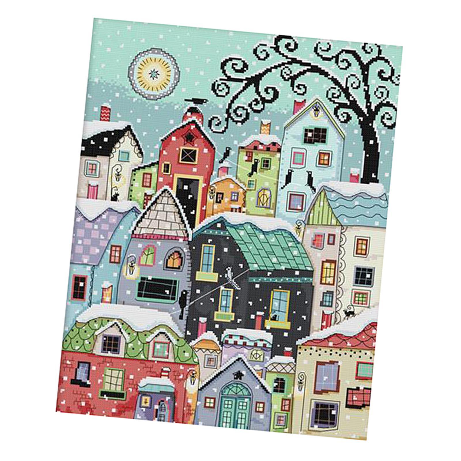Cross Stitch Kits Embroidery Kit Needlework - Snow Street Scenery