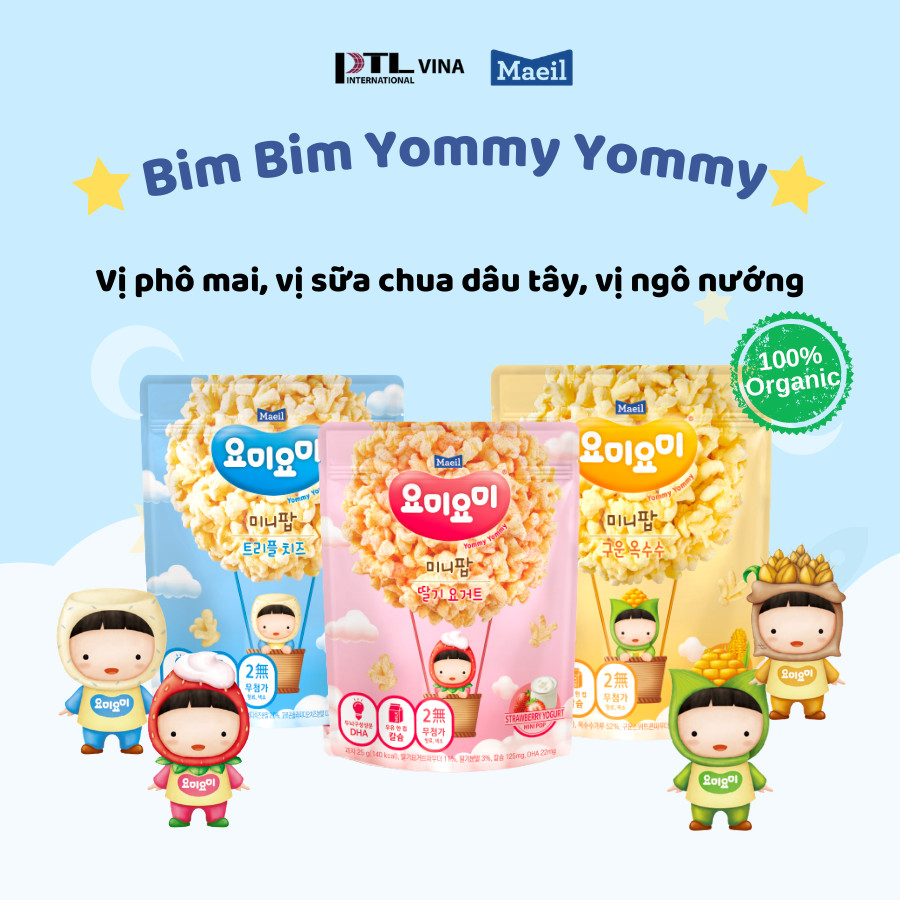 Bim Bim Maeil Yommy Yommy Hàn Quốc bổ sung DHA dành cho bé 12M 25g