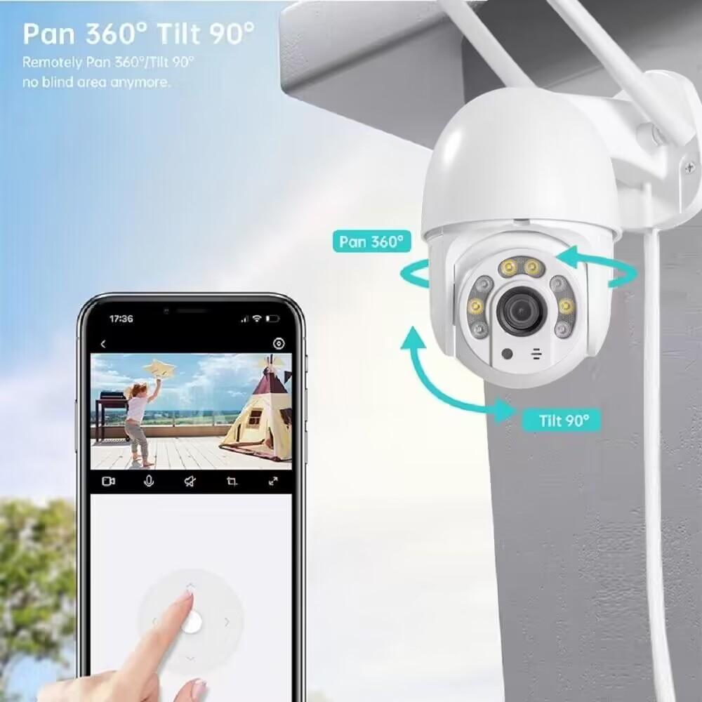Máy ảnh IP 4MP PTZ WiFi ngoài trời AI phát hiện âm thanh 1080p Bảo mật không dây CCTV Camera P2P RTSP 5X Kỹ thuật số Zoom Camera WiFi