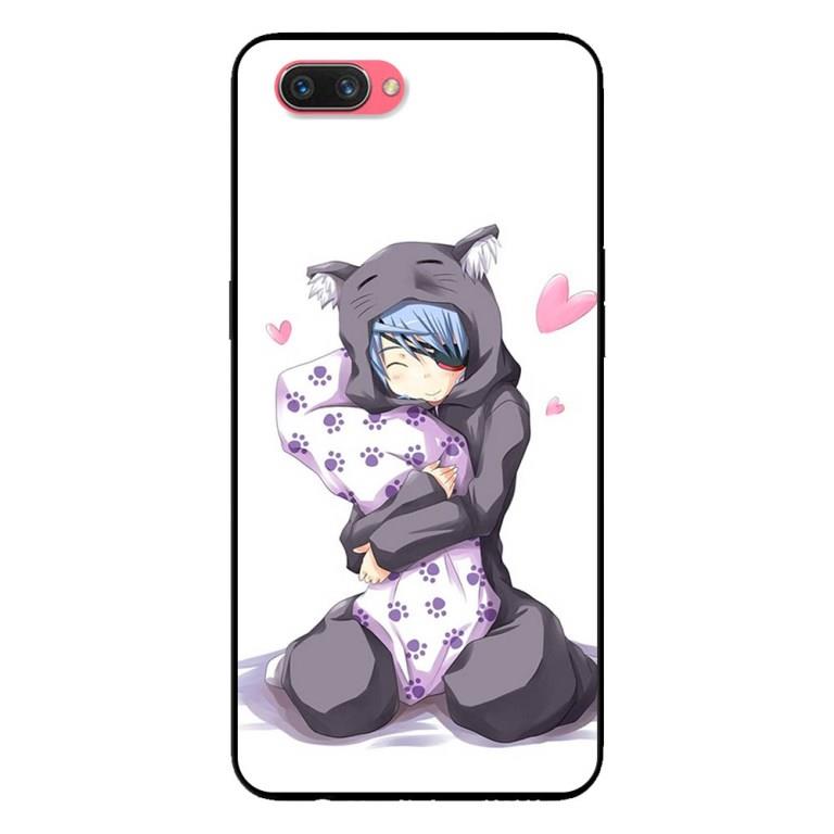 Ốp Lưng in cho Oppo A3s - Realme C1 Mẫu Cô Gái Mèo - Hàng Chính Hãng