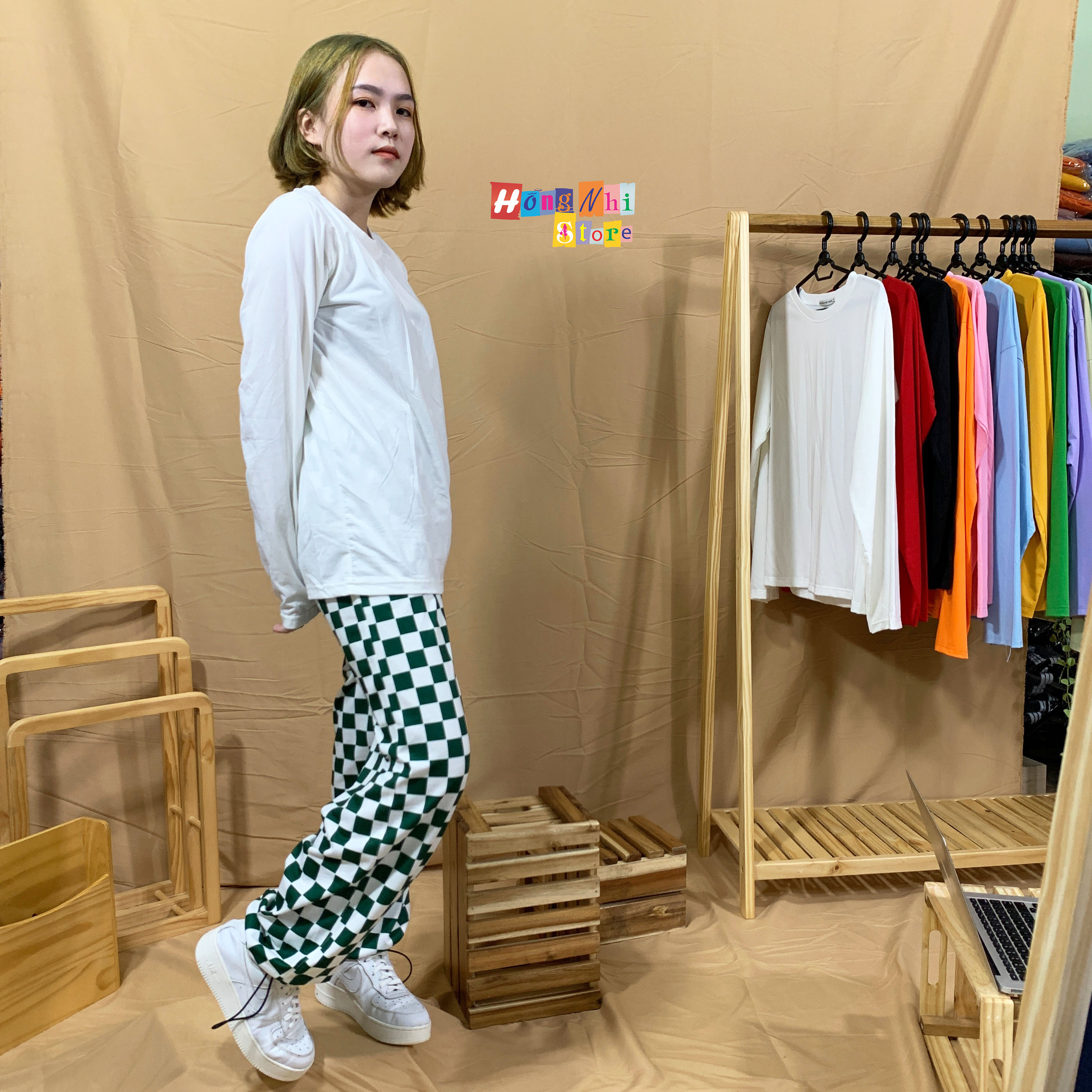 Áo Thun Tay Dài Trơn Dáng Rộng Màu Trắng Long Tee White Unisex - MM