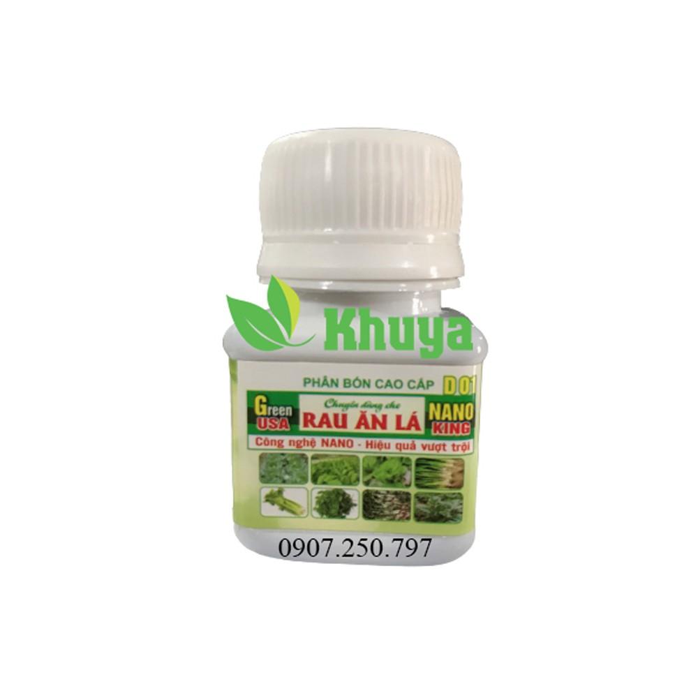 Phân bón cao cấp Nano King D01/G05 Chuyên Rau Màu 20ml