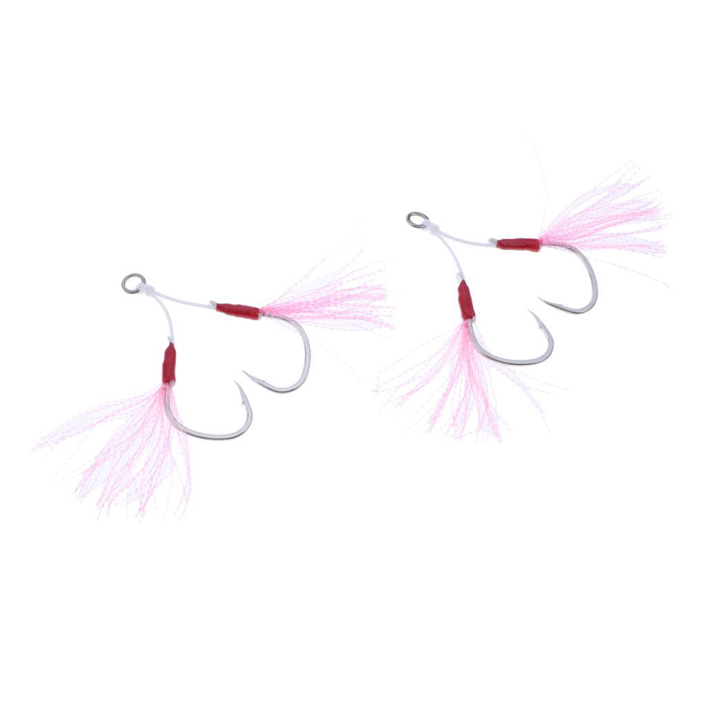 2pcs Jigging Assist Hooks Slow Pitch High Carbon Steel Double Saltwater Fishing Hook Jigs