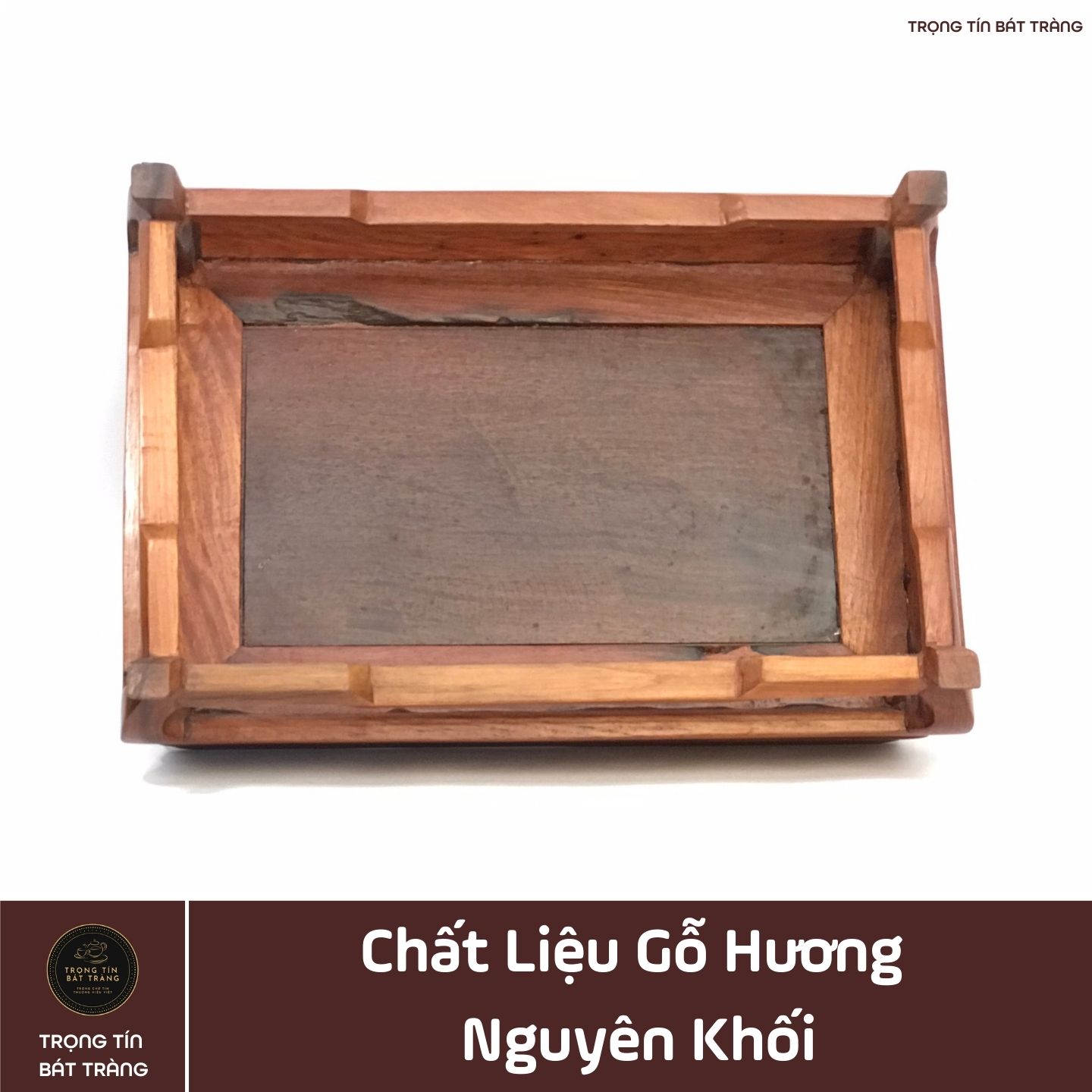 Khay Trà Gỗ Hương Hình Chữ Nhật Kích Thước 38*26*11,5 cm KT 83