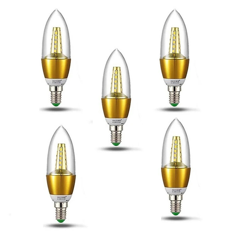 Bóng led nến đuôi E14 5w ánh sáng vàng chuẩn cao cấp