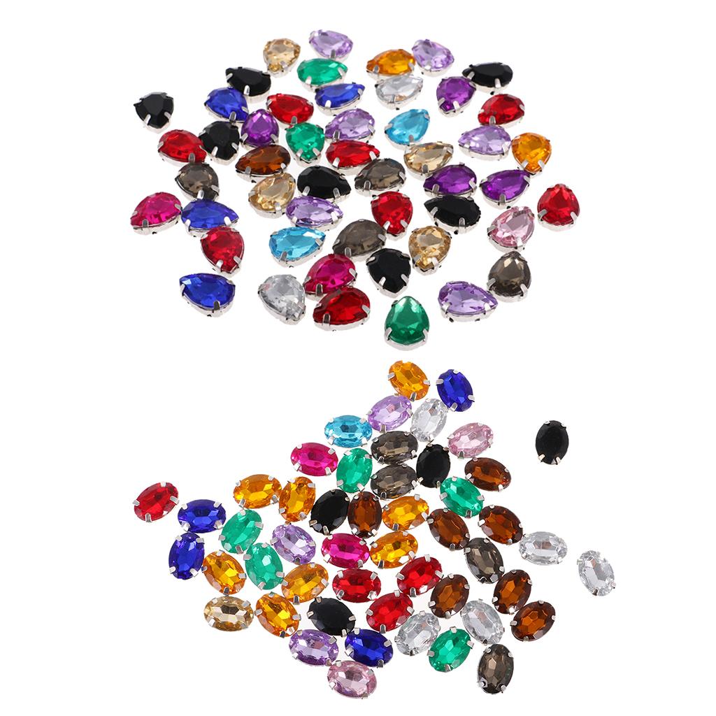 100 PCS 10*14 Mm Hình Bầu Dục Waterdrop Acrylic Ren Nút Phối Màu Cho Đồ Thủ Công