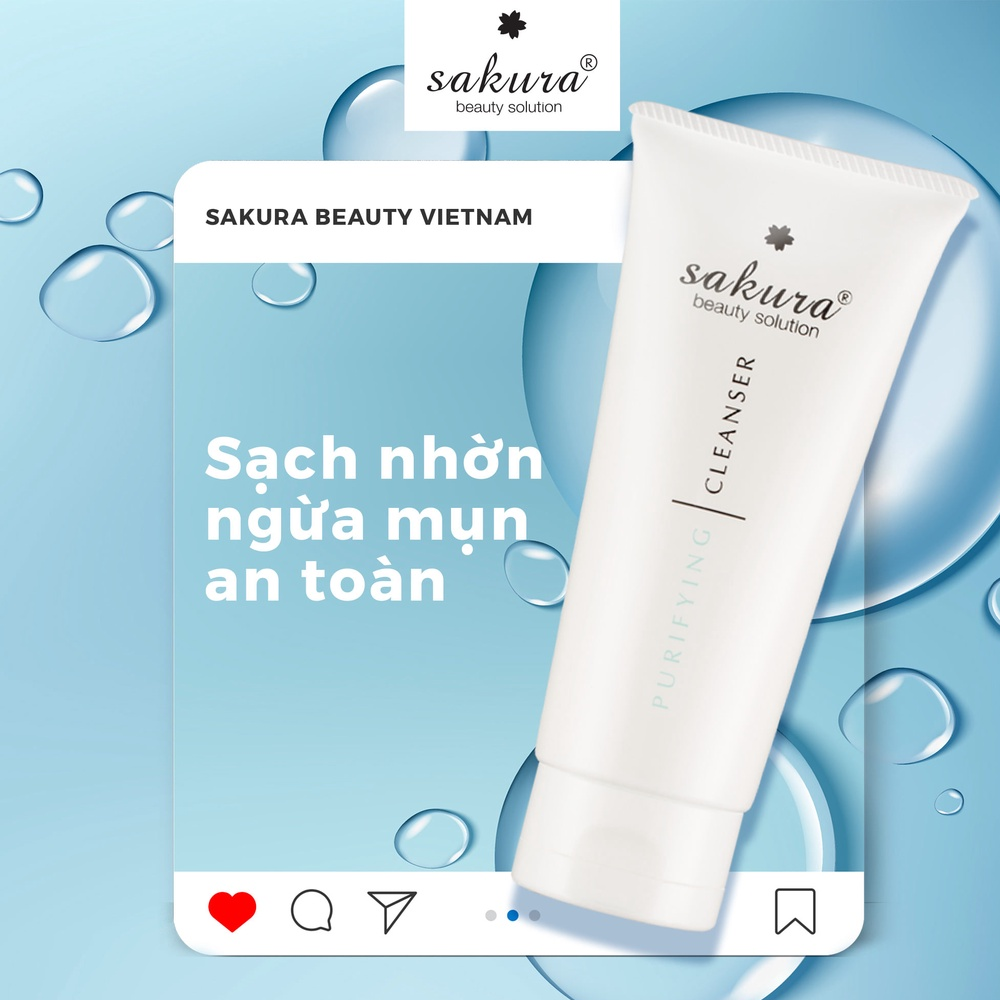 Sữa rửa mặt dành cho da dầu, mụn Sakura Deep Purifying Cleansing Foam 100ml