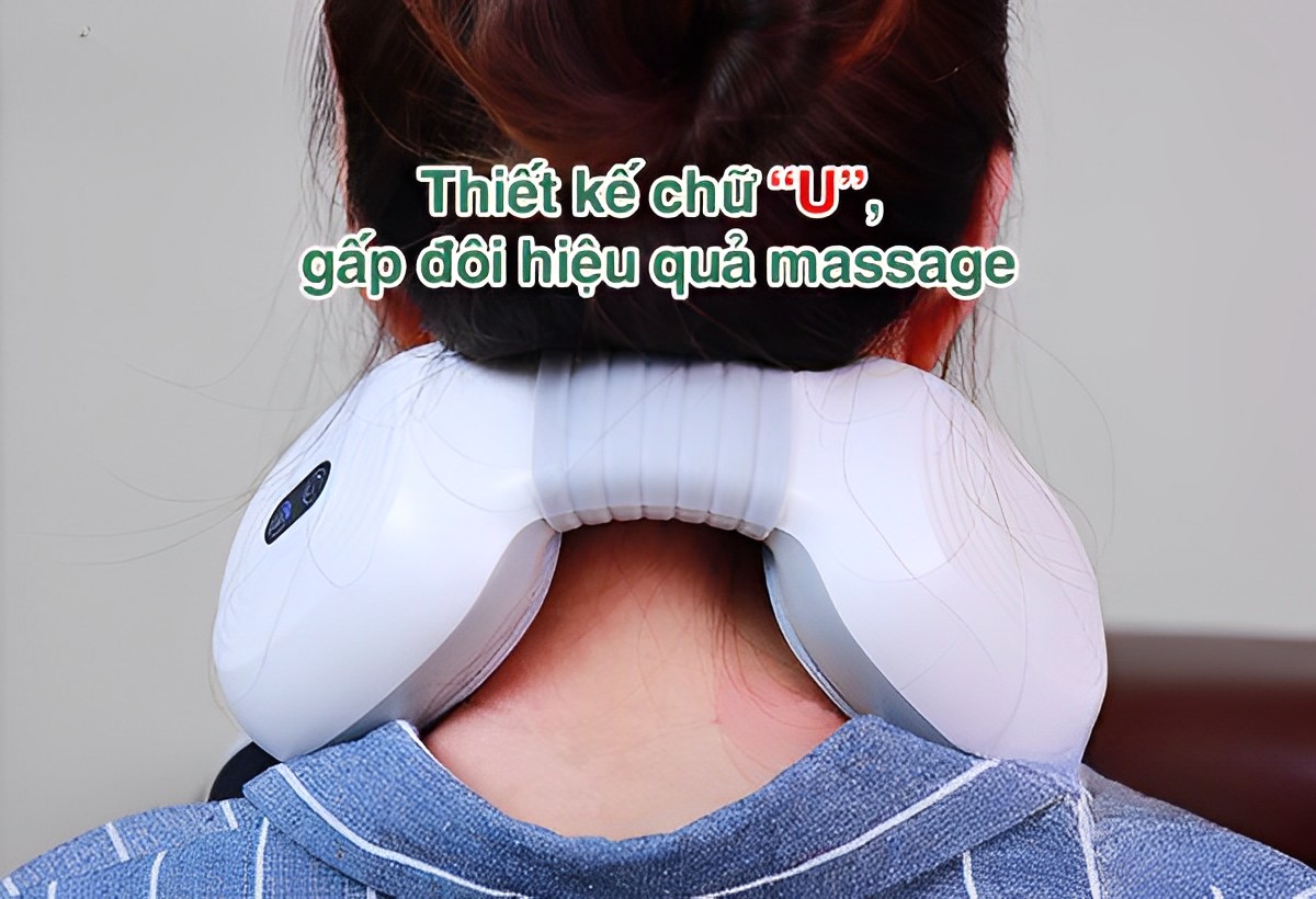 Máy massage cổ,đai massage cổ mini cầm tay nhỏ gọn,máy matxa cổ sử dụng pin sạc , máy massage cổ vai gáy hồng ngoại giúp giảm tình trạng đau mỏi, căng thẳng