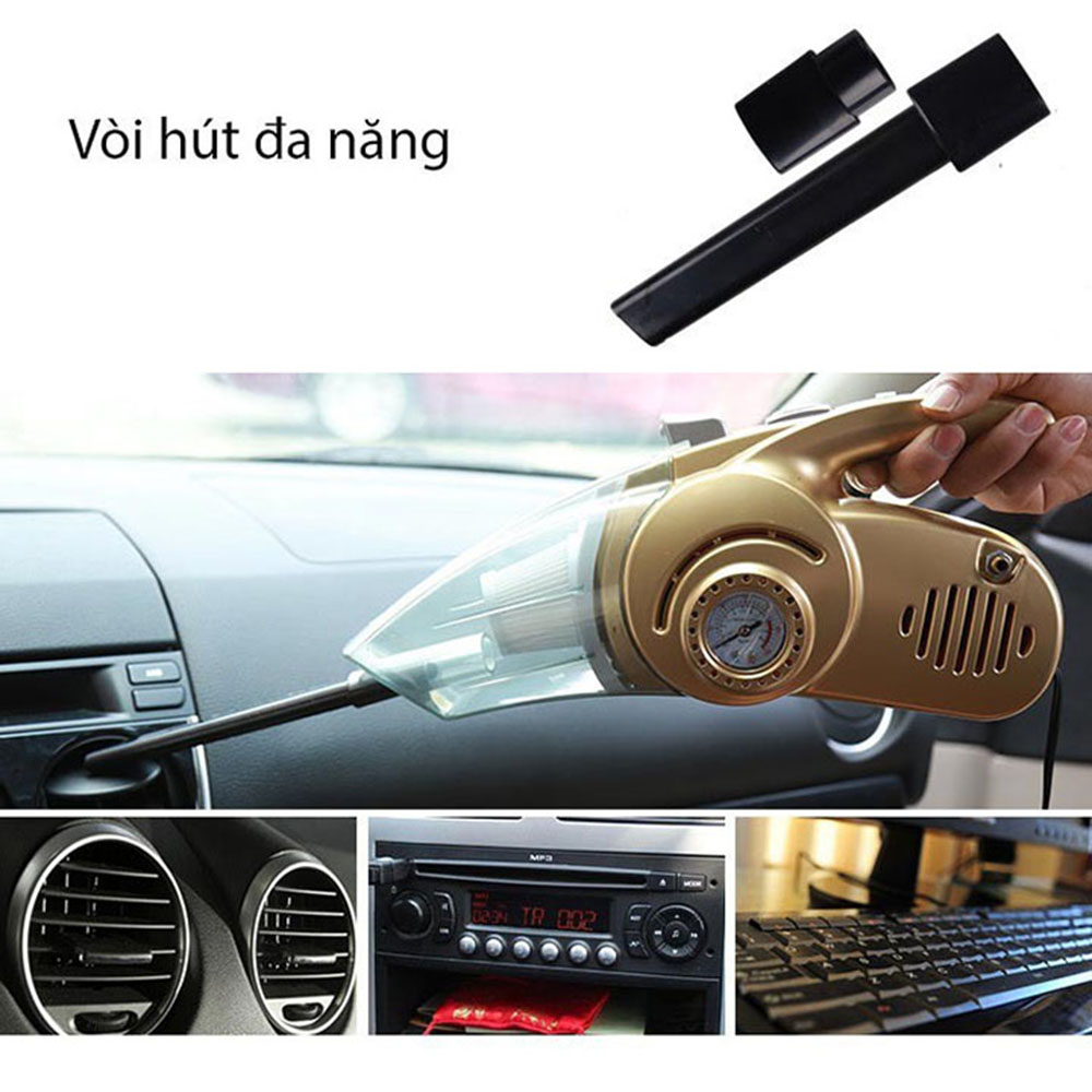 Máy hút bụi ô tô ,kiêm bơm lốp, đo áp suất lốp và đèn chiếu sáng, máy hút bụi ô tô đa năng, hút bụi ô tô 4 in 1, máy hút bụi ô tô cầm tay đa năng, máy hút bụi ô tô cầm tay 4 in 1, BẢN QUỐC TẾ-TIẾNG ANH