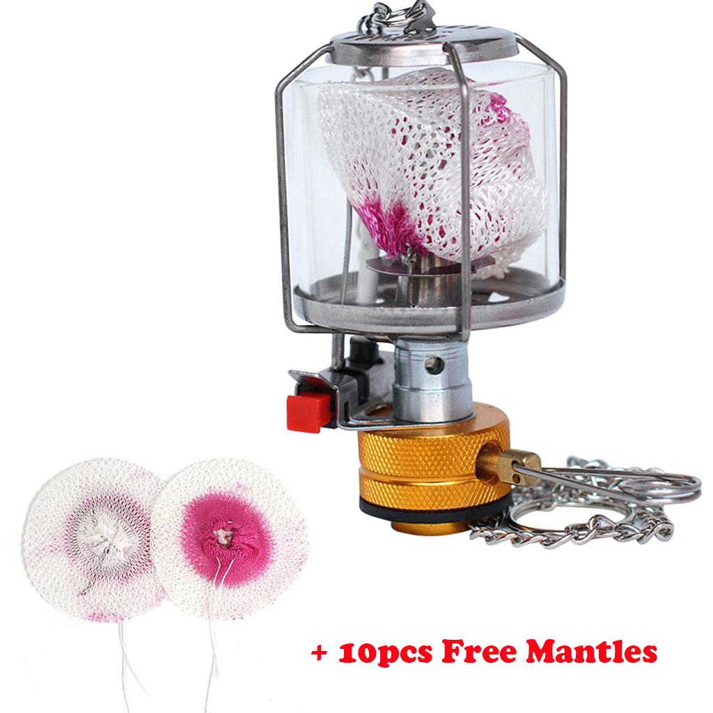 Mini Gas Lantern Camping Fishing Trekking Picnic Compact  Fuel Lamp 10 Mantles