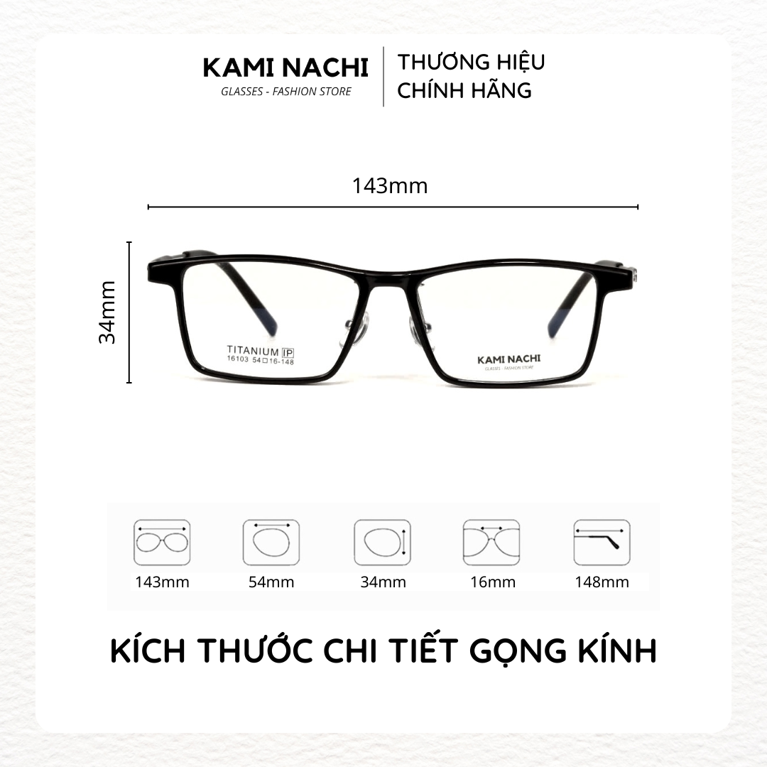 Gọng kính The Angel phiên bản Mika chất liệu Titanium mạ I-on mã 16103X KAMI NACHI