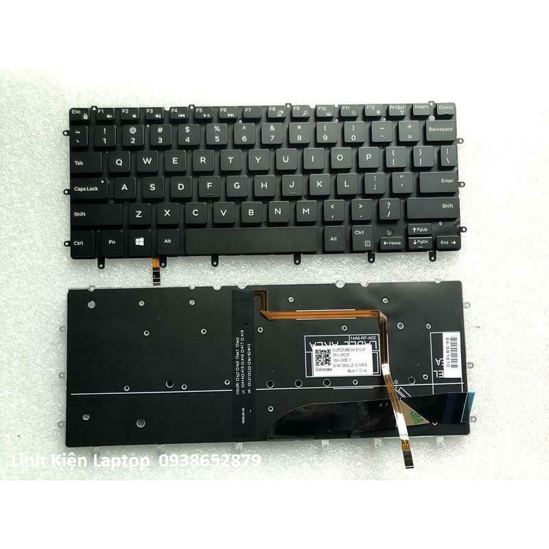 Bàn phím thay thế cho laptop Dell Inspiron 13 7347 7348 7352 7353 7359 7547 7548, XPS 12 9Q23, XPS 13 9343 9350 9360 9370