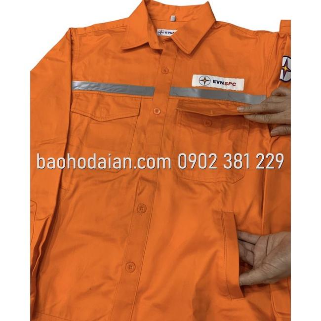 Quần áo điện lực tiêu chuẩn màu cam vải Pangrim EVNSPC (miền nam)
