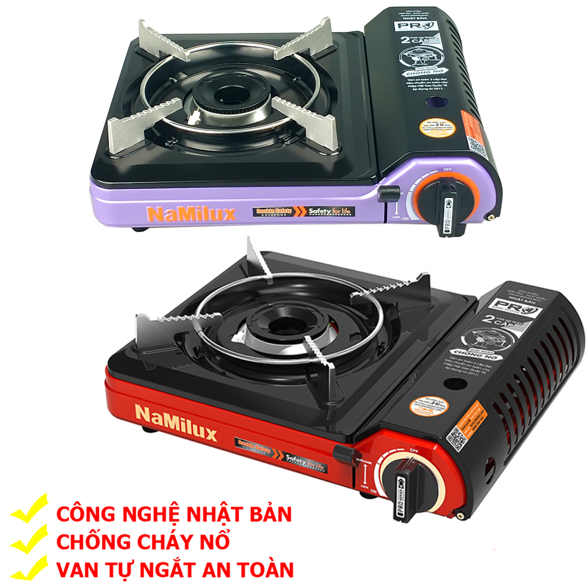 Bếp Gas Mini Cao Cấp NaMilux 2S NA-194PF (PL-1921PF) - Hàng Chính Hãng (Giao Màu Ngẫu Nhiên)