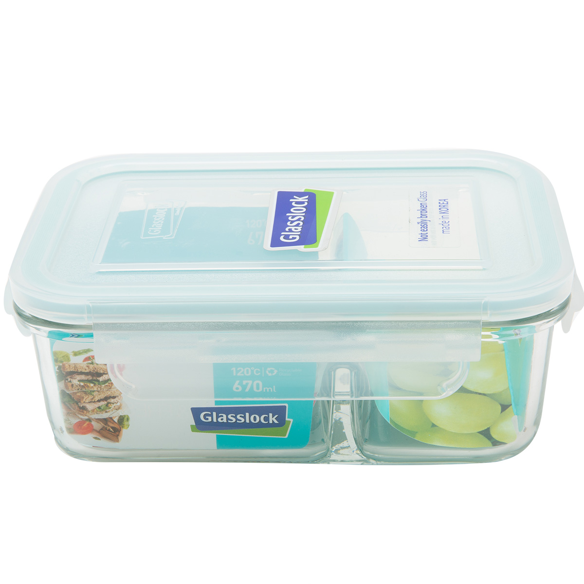 Bộ 2 Hộp Thủy Tinh Glasslock Chia Ngăn Lunch67-71K 670ml Và 695ml/710/715ml + Túi Giữ Nhiệt