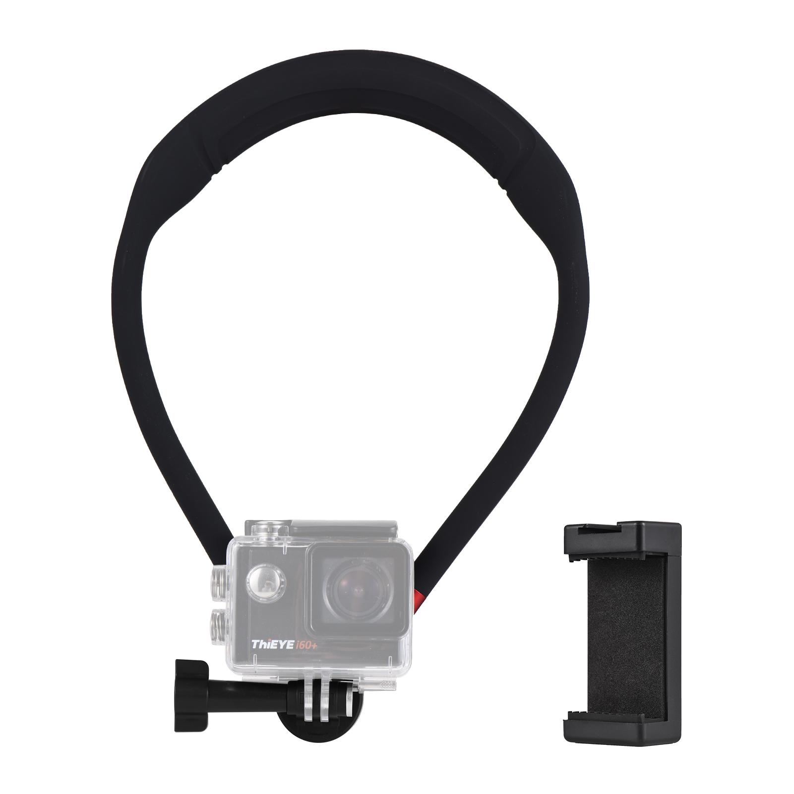 Sports Camera Neck Holder Mount Smartphone Neck Mount Chest Holder with Action Camera Mount Adapter and Phone Holder Replacement for GoPro Hero 11/10/9/8 iPhone 14/13/12/11 Video Recording Accessories