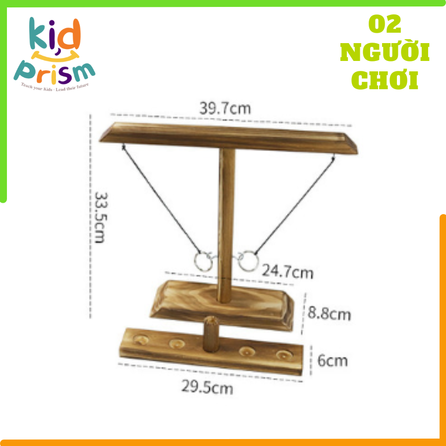 Bộ đồ chơi Ring Toss Game - Bộ trò chơi gia đình ném móc vòng bằng gỗ, rèn luyện kĩ năng khéo léo