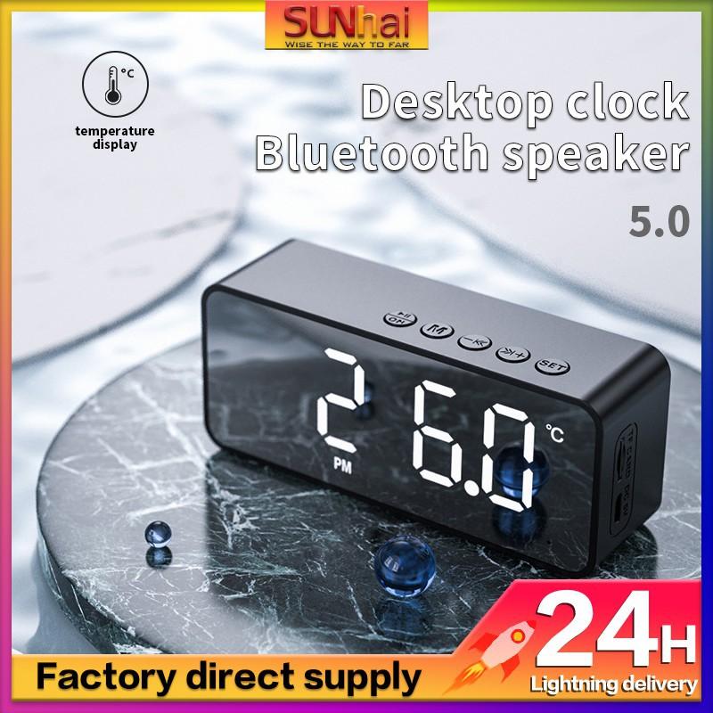 Loa Bluetooth G50 mặt kính kiêm đồng hồ báo thức, đo nhiệt độ kèm thẻ nhớ 4G Class 10