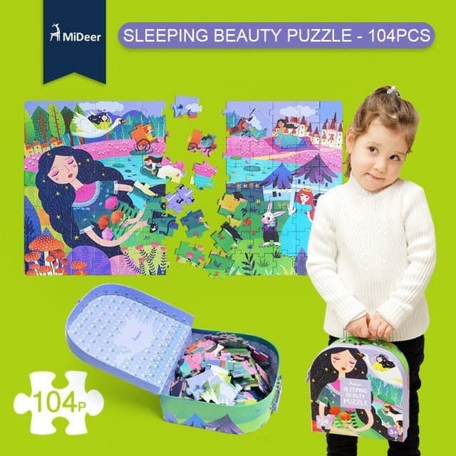 Đồ Chơi Xếp Hình Puzzle MIDEER Kiểu Valy 104 Mảnh Ghép Dành Cho Bé Từ 4 Tuổi - Chủ đề Sleeping Beauty