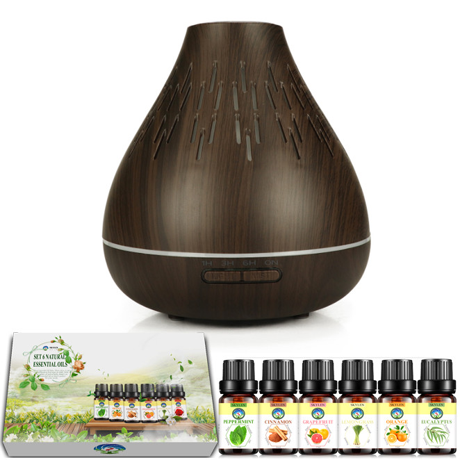 Máy khuếch tán núi lửa công suất mạnh xông tinh dầu phun sương tạo ẩm làm đèn ngủ kiêm đèn ngủ   - Tặng kèm hộp bộ 6 tinh dầu thiên nhiên nhập khẩu