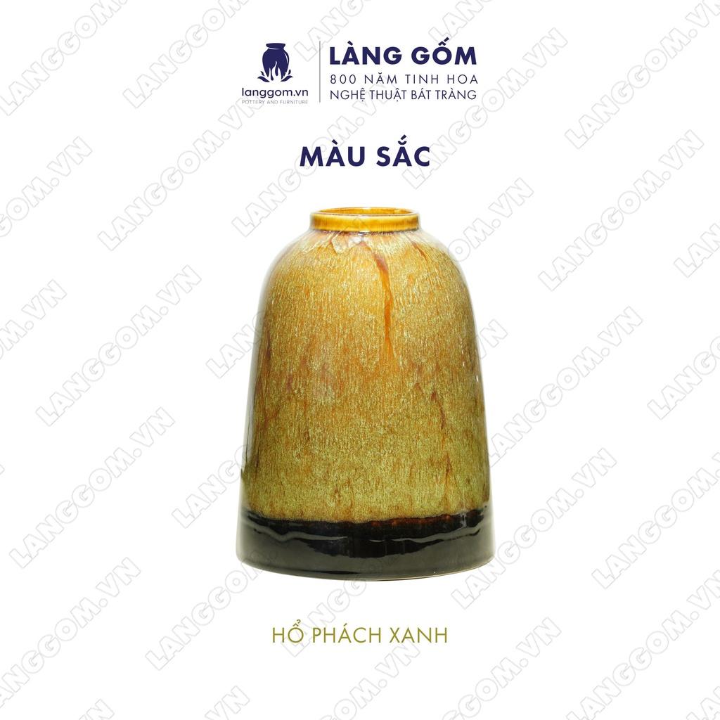 Bình hoa, lọ hoa Gốm sứ Bát Tràng men hỏa biến cao cấp dáng Chuông nhiều màu sắc dùng làm quà tặng, trang trí - Làng Gốm