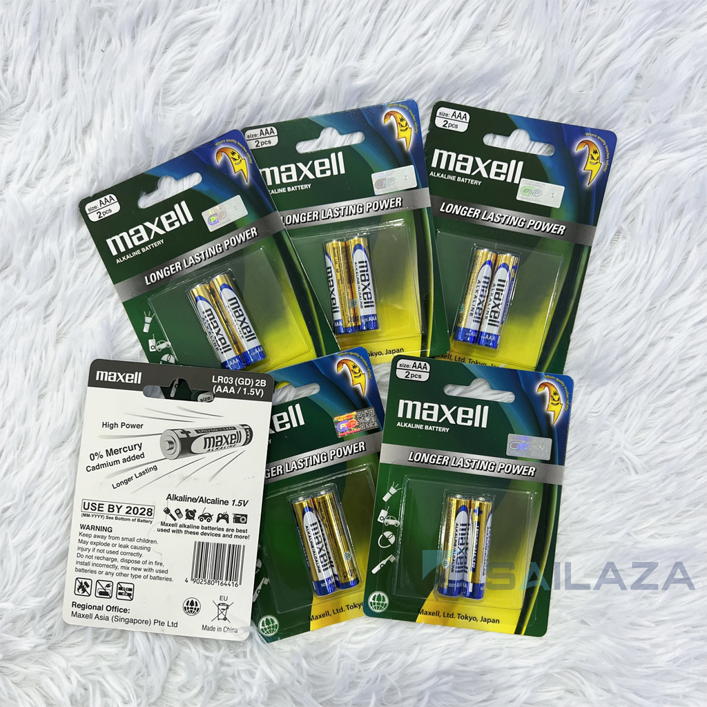 Pin AA, AAA, 2a, 3a Maxell Alkaline xanh chính hãng 1.5V Vỉ 2 viên