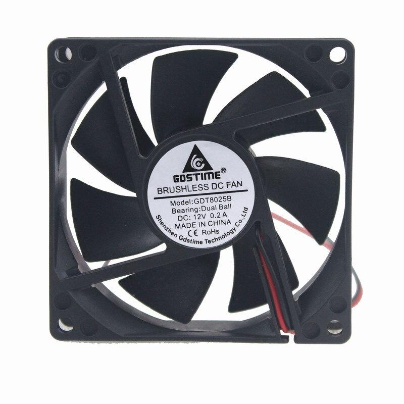 Gdstime 1 Pcs 11V Dual Ball Bearing Brushless DC PC CPU Cooling Fan 80mm x 11mm 1Pin 0.1A 1800RPM 80x80x11mm
