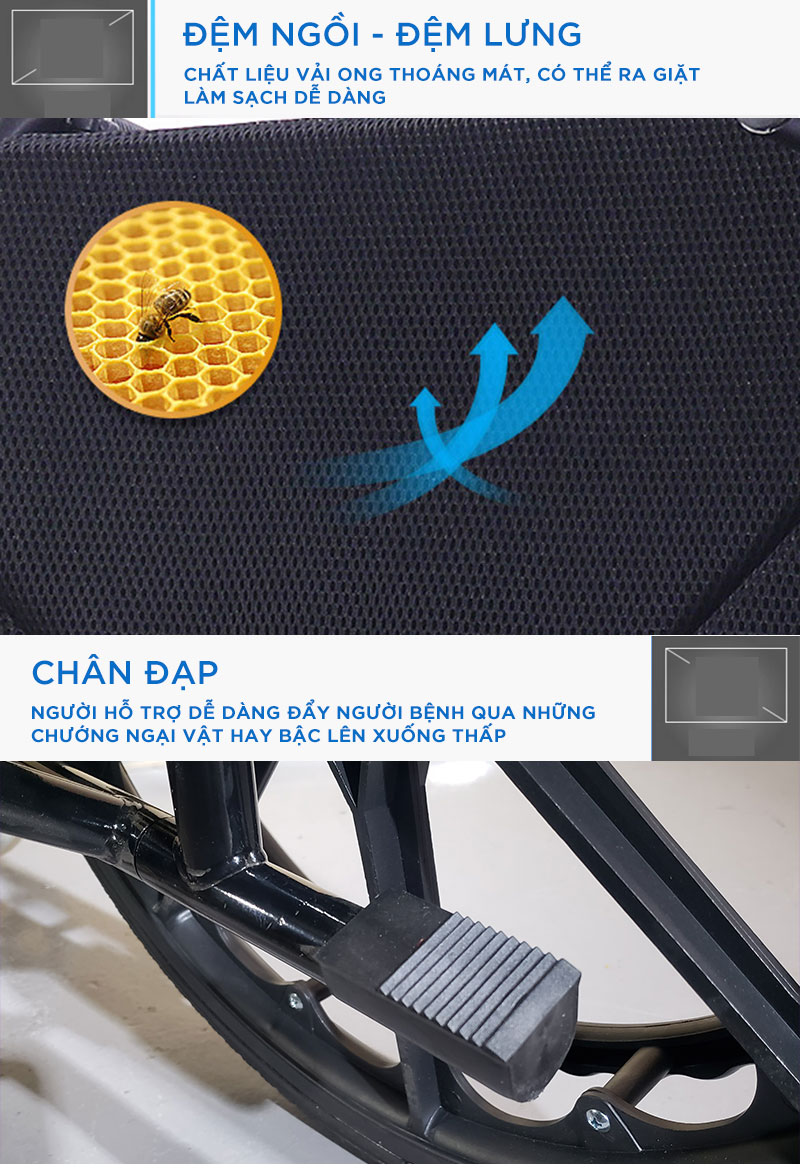 Xe lăn gấp gọn xách tay, siêu nhỏ gọn, siêu nhẹ - Tay ghế có thể nâng lên tiện cho việc ra vào - Hàng chính hàng NIKITA 2024