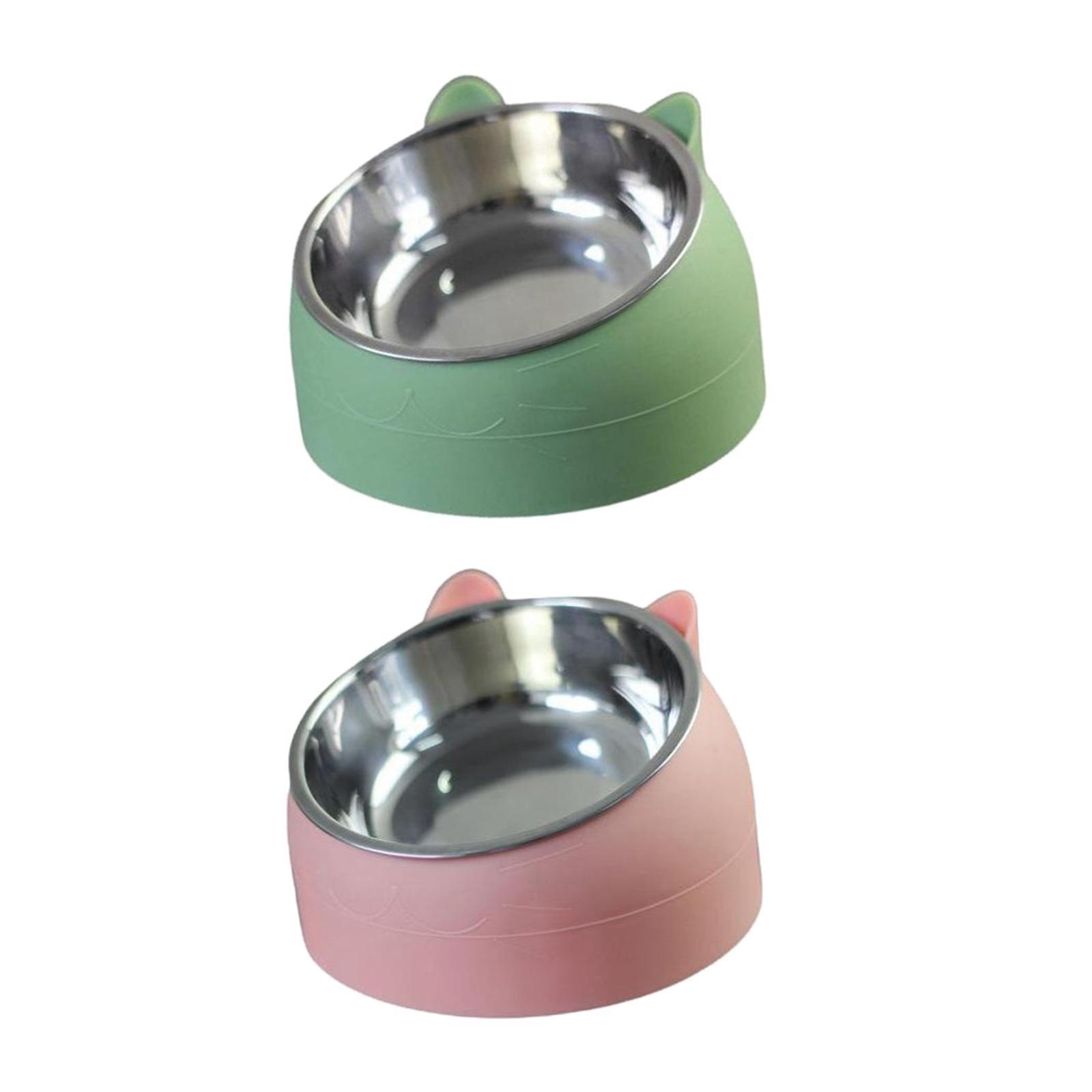2x Pet Feeder Raised Food Feeder Neck Protective Bowls