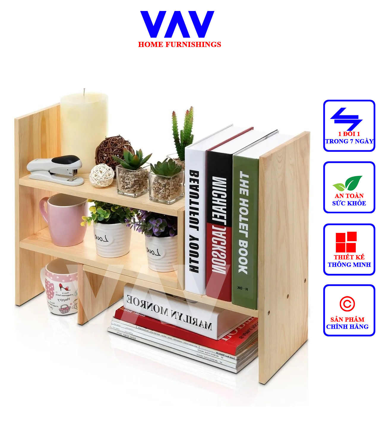 Kệ sách để bàn đăng năng, Chính hãng VAV