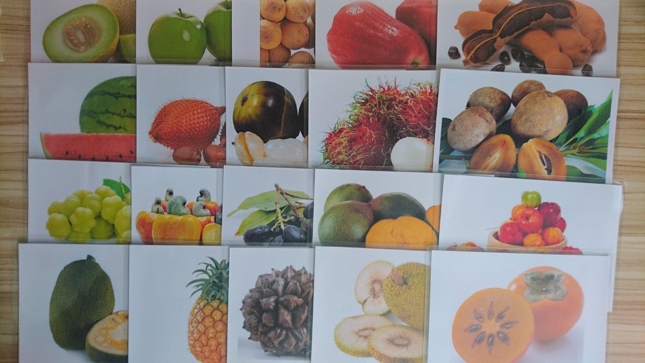 Fruit Flashcards - Set 3 - Thẻ học tiếng Anh chủ đề Trái cây - Bộ 3 - 20 cards: acerola cherry, bell fruit, breadfruit, cashew fruit, jackfruit, jujube