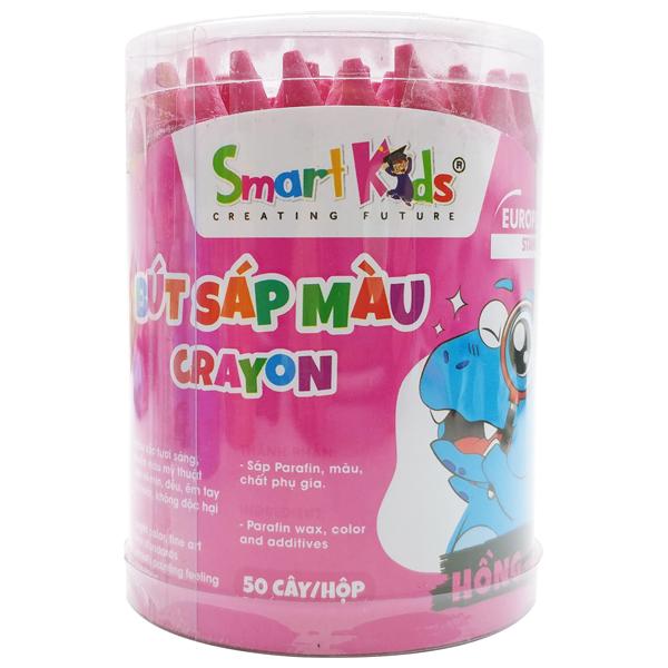 Hộp 50 Bút Sáp Màu Dino - Smart Kids CR12 - Màu Hồng