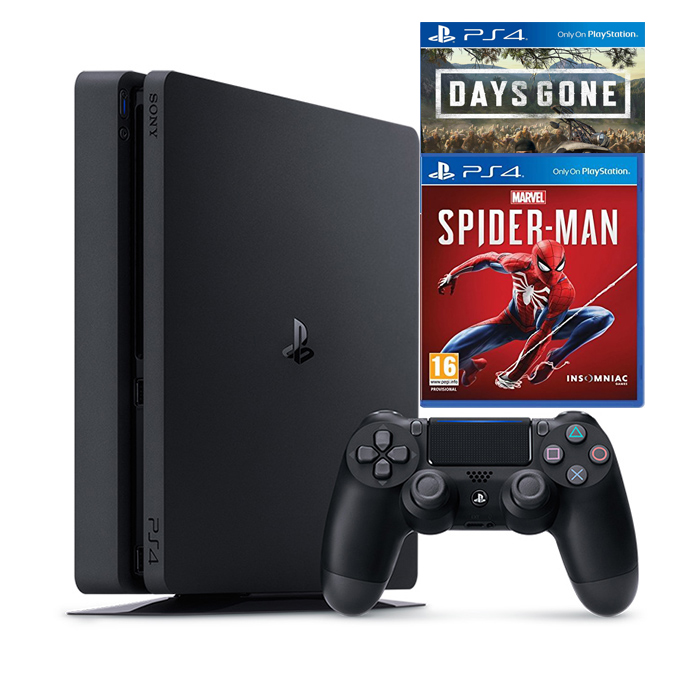 Bộ Playstation 4 Slim Model 2218B-B01( 1000gb) Tặng Kèm 2 Đĩa Game Spider-man &amp;amp; Days Gone - Chính Hãng Sony Việt Nam