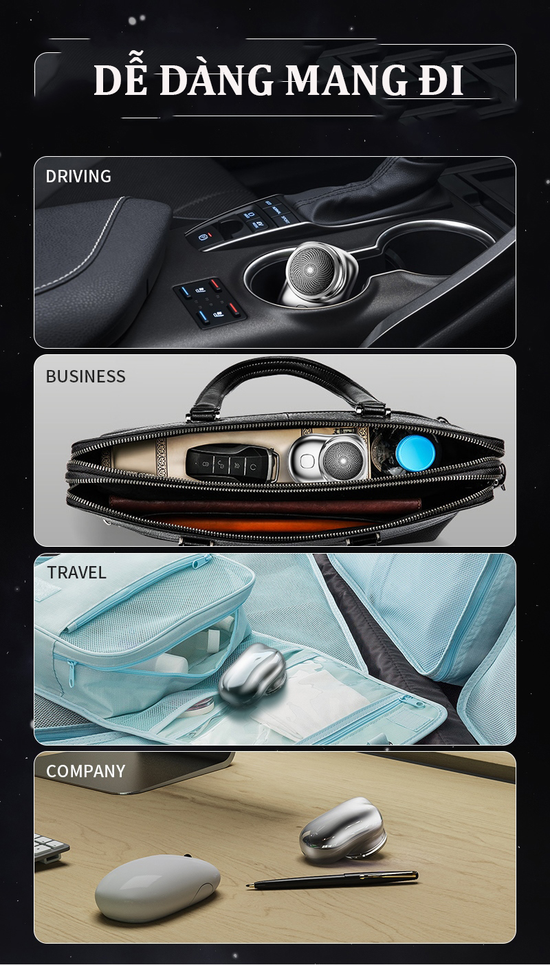 Máy Cạo Râu Bỏ Túi Chống Nước Shave Razor cao cấp công nghệ Đức