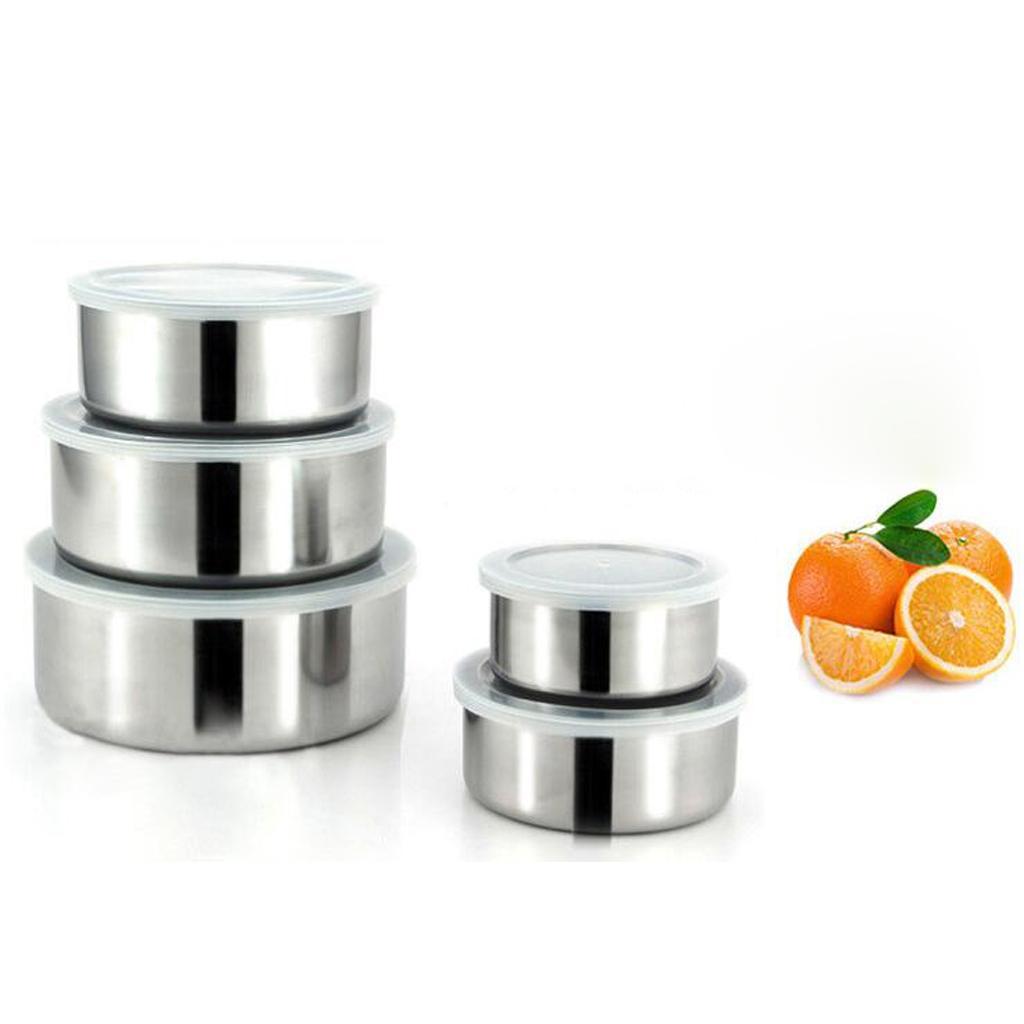 5Pcs Stainless Steel Mixing Bowl With Airtight Lids Bowls Convenient Storage