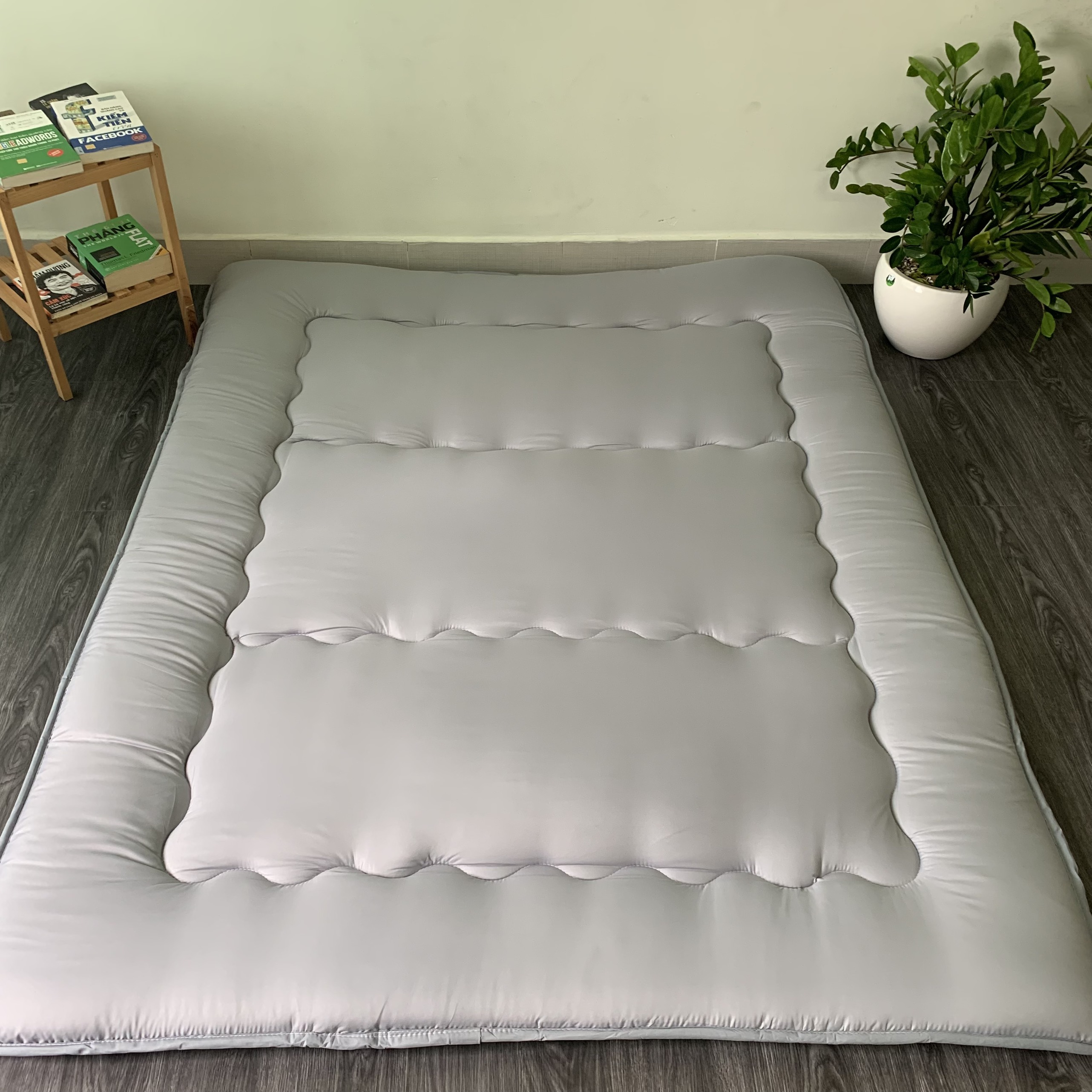 Nệm Trải Sàn Bông Gòn Gấp Gọn, Đêm Văn Phòng Tiện Lợi Size 1m x 2m; 1,4m x 2m; 1,6m x 2m